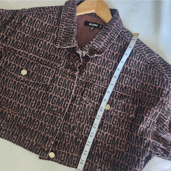 Missguided logo cropped jean jacket new without tags - Picture 7 of 9